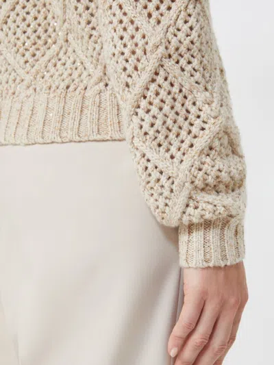 Max Mara Studio Ellade Sweater Beige In Brown