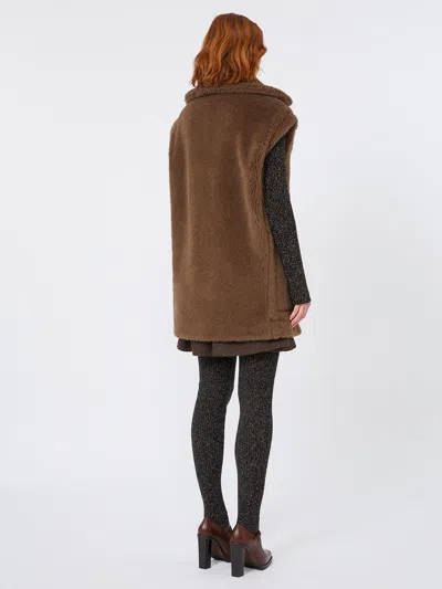 Max Mara Teddy Vest In Alpaca And Wool In Brown