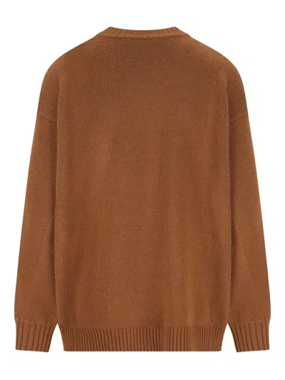 Max Mara Women Green Cashmere Sweater In Brown