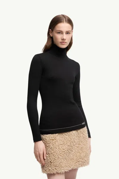 Moncler Fitted Turtleneck Knitwear Long Sleeves In Black