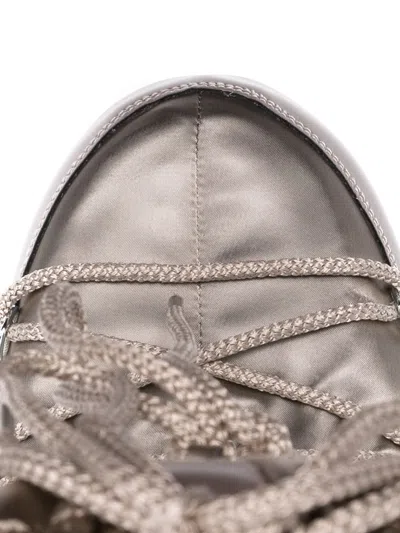 Moon Boot Moonboot Metallic Boots With Lace-up Design In Silver