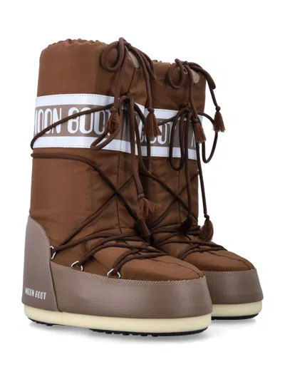 Moon Boot Brown Nylon And Synthetic Leather Icon Boots
