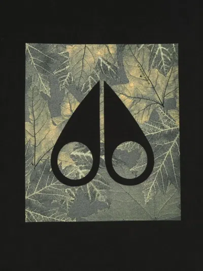 Moose Knuckles Leaf-print T-shirt In Blue