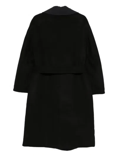 Moose Knuckles Lafleur Long Wool Wrap Coat In Blue