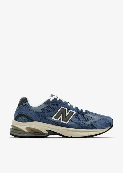 New Balance Layered Blue And Grey Sneakers With Sole