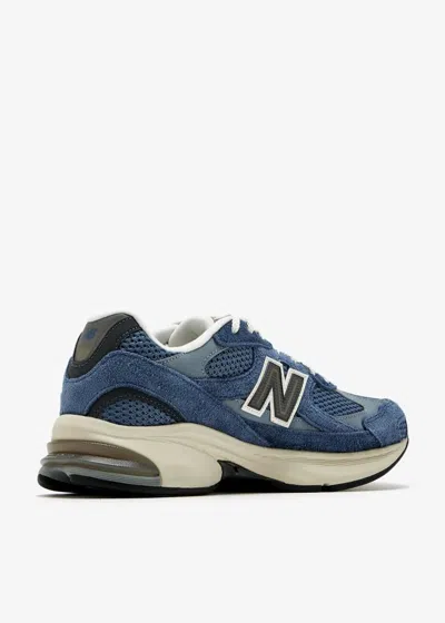 New Balance Layered Blue And Grey Sneakers With Sole