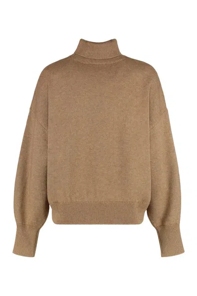 Isabel Marant Étoile Nasha Wool Blend Turtleneck Sweater In Brown