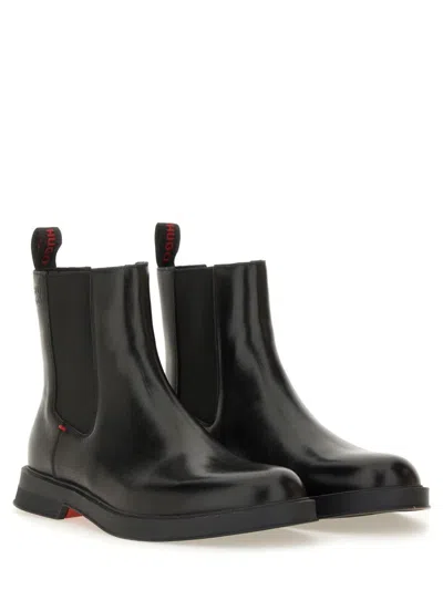 Hugo Boss Hugo Leather Chelsea Boot In Black