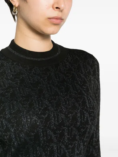 Palm Angels Monogram-jacquard Mini Dress In Black