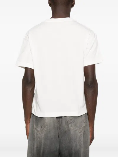 Palm Angels Curved Logo T-shirt In White