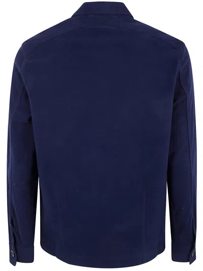 Paul Smith Military Style Overshirt Jacket For Men In Blue