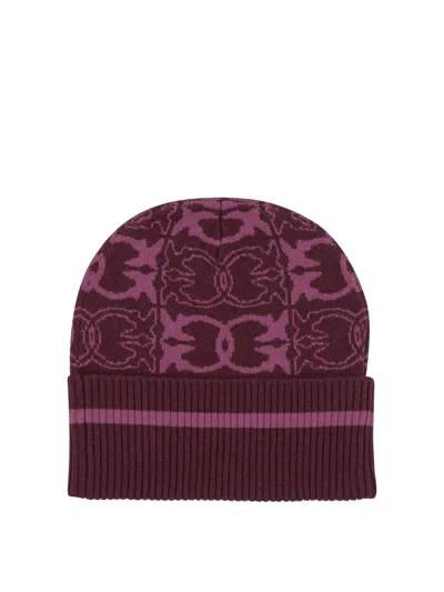 Pinko Patterned Ribbed Beanie