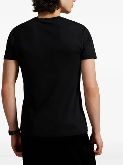 Polo Ralph Lauren Slim-fit Crew Neck T-shirt With Graphic Bear Print In Black