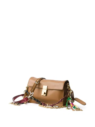 Prada Women Brown Leather Bag In Brown