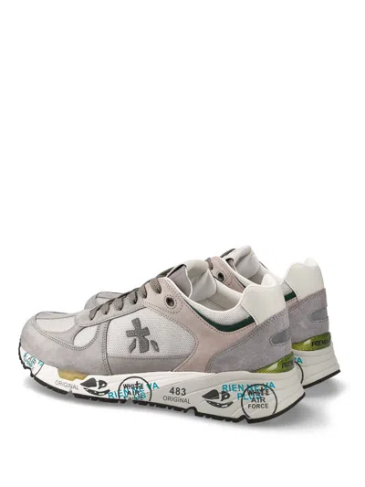 Premiata Low-profile Sneakers With Artistic Graphic Elements In Gray