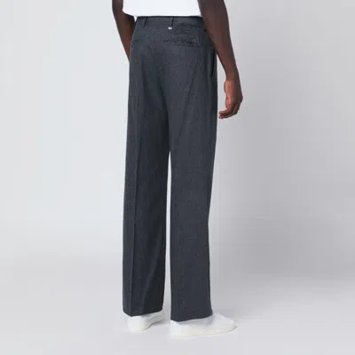 Pt01 Gray Wool And Cashmere Trousers In Black