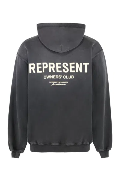 Represent Hooded Sweatshirt Oversized Kangaroo Pocket In Black