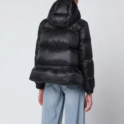 Sacai Black Nylon Down Jacket With Drawstring In Black