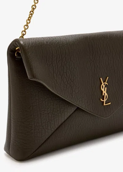 Saint Laurent Clutch Bag Envelope Cassandre Xxl In Brown