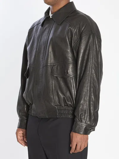Saint Laurent Lambskin Jacket In Black