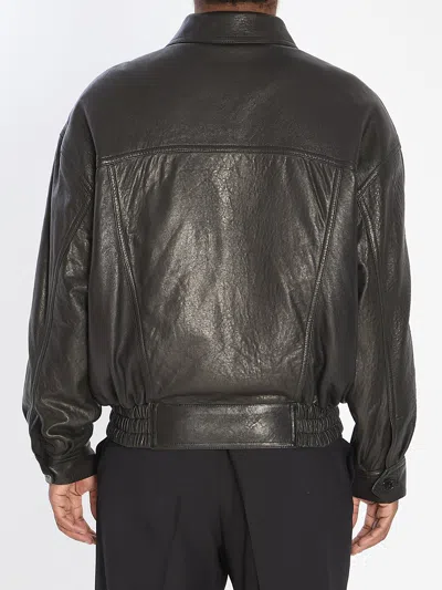 Saint Laurent Lambskin Jacket In Black