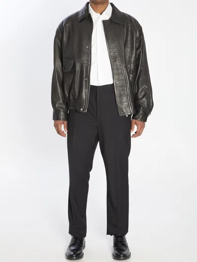 Saint Laurent Lambskin Jacket In Black