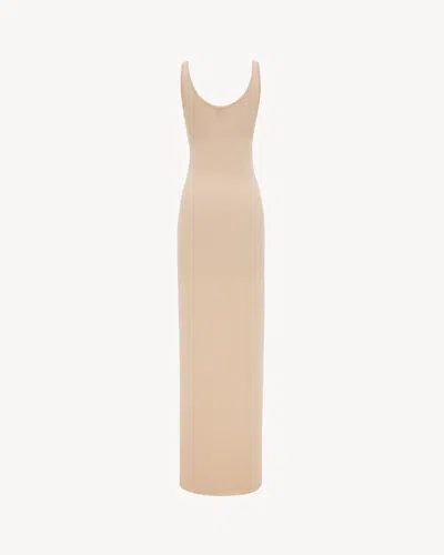 Saint Laurent Lurex Knit Dress In Neutral