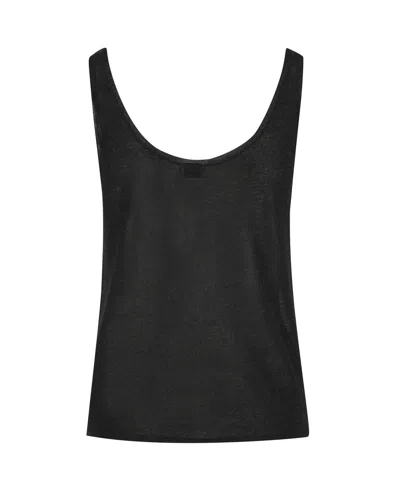 Saint Laurent Lurex Knit Tank Top In Black
