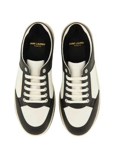 Saint Laurent 20mm Sl61 Leather Low Top Sneakers In Black