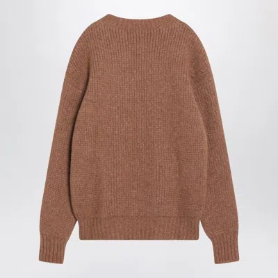 Saint Laurent Thick Knit Pullover In Brown