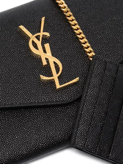 Saint Laurent Uptown Chain Wallet In Gray