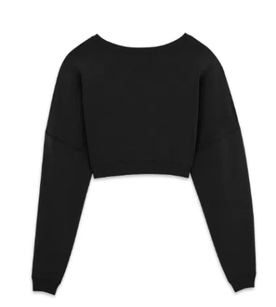 Saint Laurent Women Black Cotton Sweatshirt In Black