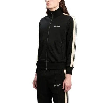 Palm Angels Classic Logo Black Sweatshirt With Logo Printed On The Front In Tech Fabric Man