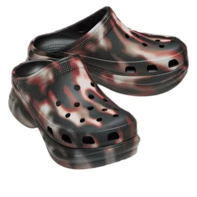 Crocs Tie-dye Pattern Mules In Black
