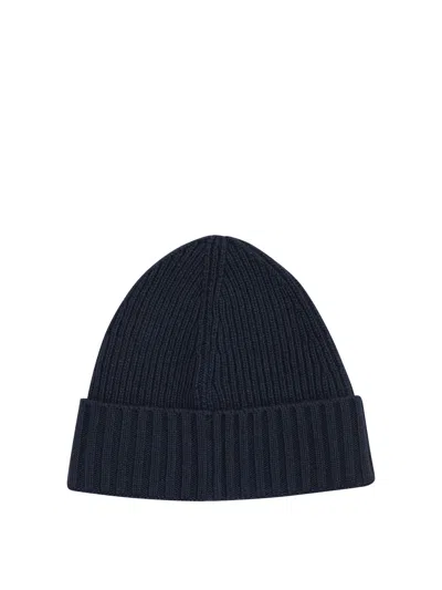 Stone Island Kids Blue Wool Beanie