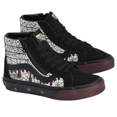 Vans (ps)  Sk8-hi Side Zip Halloween 'in The Shadows Black Port Red'