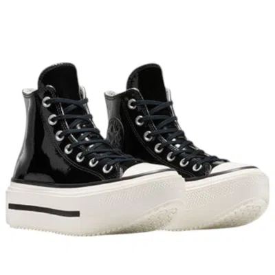 Converse Leather Platform Sneakers In Black