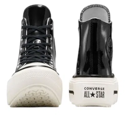 Converse Leather Platform Sneakers In Black