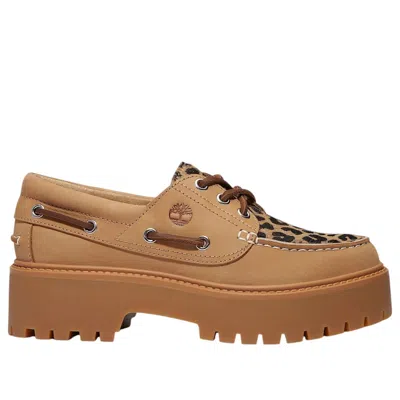 Timberland (wmns)  Stone Street Platform Boat 'leopard Print' In Brown