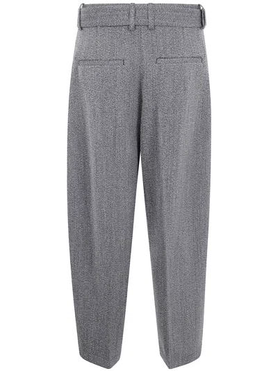 Studio Nicholson Belted Pants Featuring Pleated Design In Gray