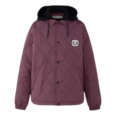 Onitsuka Tiger Quilted Jacket 'burgundy Black' In Purple