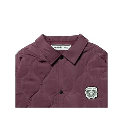 Onitsuka Tiger Quilted Jacket 'burgundy Black' In Purple