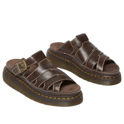 Dr. Martens Maxxy Slide Rogue Leather 'brown' In Blue