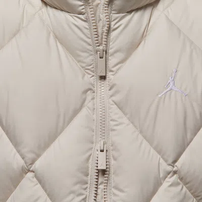 Jordan (wmns) Air  Brooklyn Quilted Puffer Vest 'light Orewood Brown' In Gray
