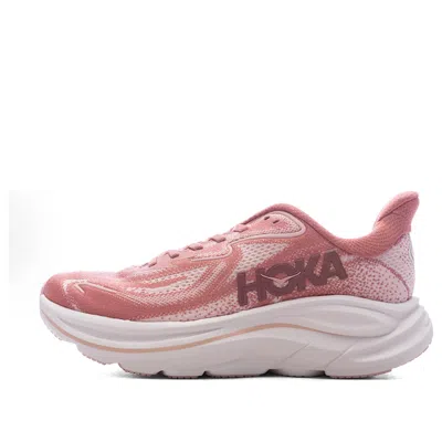 Hoka Clifton 10 Rubber-trimmed Jacquard-mesh Sneakers In Pink