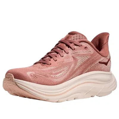 Hoka Clifton 10 Rubber-trimmed Jacquard-mesh Sneakers In Pink