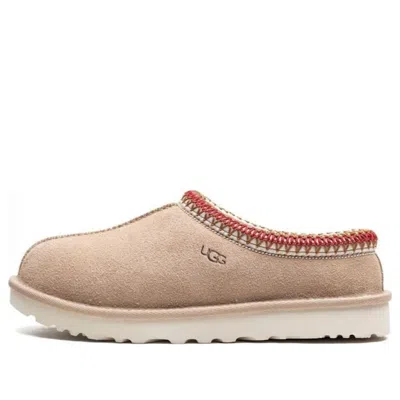 Ugg Tasman Ii Beige Mules With Round Toe And Embroidered Detail In Leather Woman In Nude