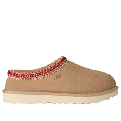 Ugg Tasman Ii Beige Mules With Round Toe And Embroidered Detail In Leather Woman In Nude