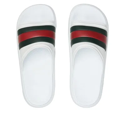 Gucci Web Stripe Slides In Multi