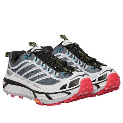 Hoka Mesh Trail Shoes With Quick-lace System In Gray